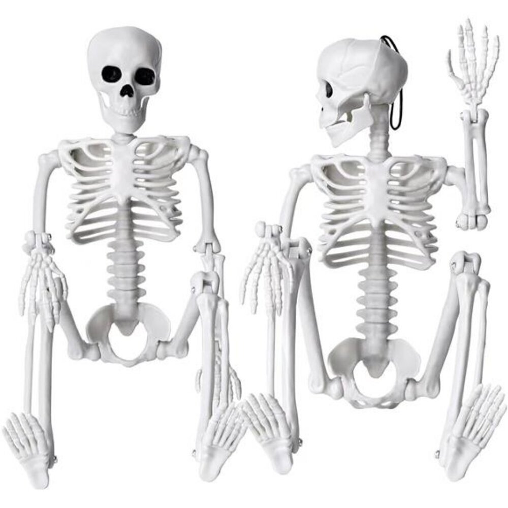 Posable Skeleton Decoration 16" Full Body Set of 2